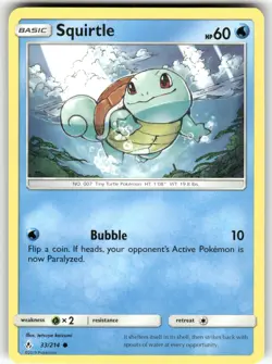 Squirtle SM - Unbroken Bonds Common Pokemon Near Mint or Better - Image 1