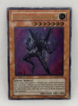 Yugioh Evil Hero Malicious Edge GLAS-EN003 1st Edition Ultimate Rare LP/MP - Image 1