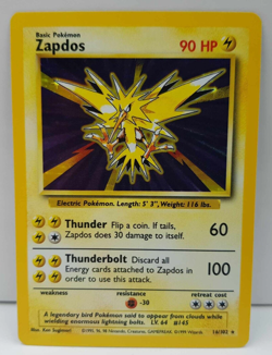 Zapdos 16/102 Base Set (1999) Holo Rare Unlimited Pokemon Card TCG - Image 2