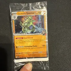 🚦1 Pokemon Team Rocket's Tyranitar Pokemon Center Holo Promo Card #096 - Sealed - Image 1
