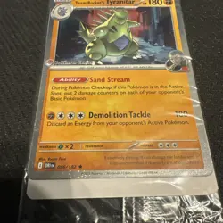 🚦1 Pokemon Team Rocket's Tyranitar Pokemon Center Holo Promo Card #096 - Sealed - Image 4