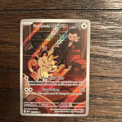 Pokemon TCG Team Rockets Meowth Card 203/182 Destined Rivals - Image 1