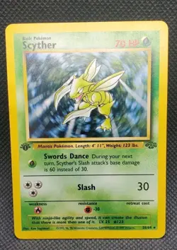 Pokemon Vintage Jungle Scyther 1st Edition Rare English #26/64 1999 LP - Image 1