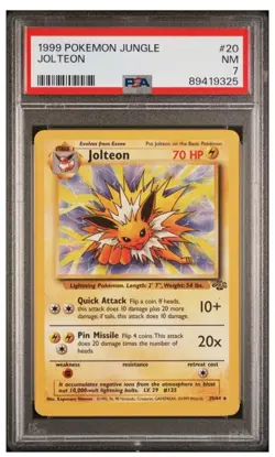 1999 Pokemon Jungle Jolteon Rare Unlimited PSA 7 - Image 1