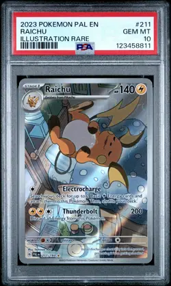 2023 POKEMON PAL EN-PALDEA EVOLVED ILLUSTRATION RARE #211 RAICHU PSA 10 - Image 1