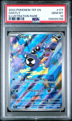 Pokemon PSA 10 Gastly 177/162 Temporal Forces Illustration Rare 2024 - Image 1