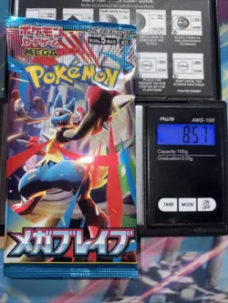 Heavy 8.57g Pokemon Sealed Mega Brave Japanese Booster Pack - Image 1