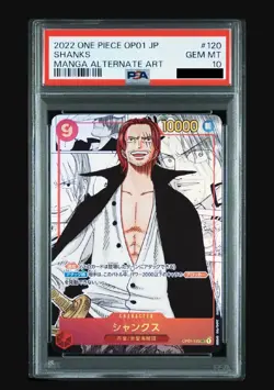 PSA 10 Shanks OP01-120 SEC Manga Parallel Manga Alt Art ONE PIECE Card Japanese - Image 1