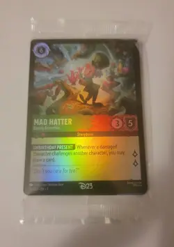 2026 Disney Lorcana D23 Promo MAD HATTER 16/D23 EN-7 Gold Member Exclusive Card - Image 2