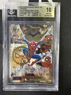 2023 Weiss Schwarz Disney 100 Spider Man SSP Foil Stamp BGS 10 PRISTINE - Image 1