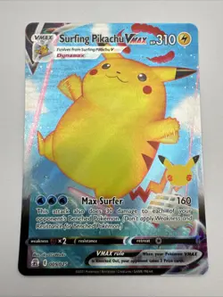 Pikachu VMAX Holo Surfing Celebrations Card 009/025 NM/Mint Condition - Image 1
