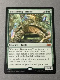 MTG Blossoming Tortoise, Wilds of Eldraine Mythic Creature (WOE) Magic Near Mint - Image 1