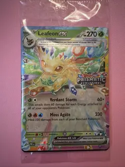 Pokemon Prismatic Evolutions Leafeon ex 006/131 Surprise Box Stamped Sealed - Image 1