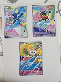 Pokemon Rowlet, Litten, Popplio MEP 043 044 045 First Partner Promos Gen 7 NM - Image 1