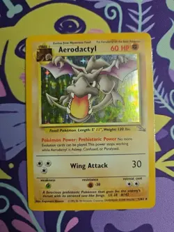 Pokemon TCG Fossil Unlimited Aerodactyl 1/62 Holo Very Good - Image 1