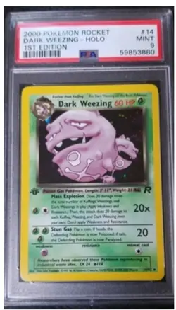 2000 Pokemon 1st Edition Rocket Dark Wheezing Holo PSA 9 Mint - Image 1