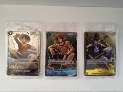 One Piece Vol 2 SEALED Promos Luffy P-075 Ace P-074 Sabo P-073 - Image 1