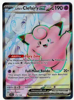 Lillie's Clefairy ex 173/159 Journey Together Holo Pokemon Card NM - Image 1