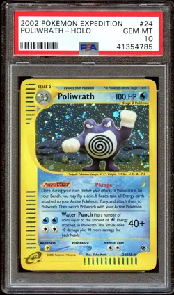 PSA 10 GEM MINT Poliwrath 24/165 HOLO RARE Expedition Base Set Pokemon Card - Image 1