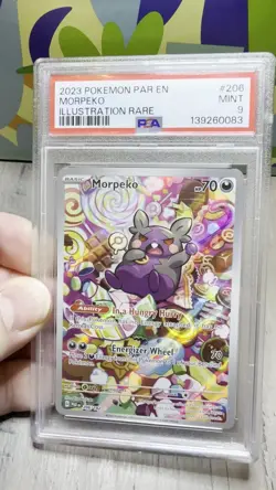 Pokemon TCG Morpeko Paradox Rift Holo Card 206/182 Illustration Rare PSA 9 - Image 2