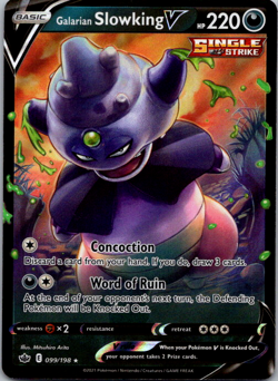 Galarian Slowking V 099/198 Ultra Rare Pokemon TCG SWSH06: Chilling Reign NM - Image 1
