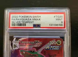 2022 Pokemon Sword & Shield Silver Tempest TG20 Fa/Rayquaza Vmax PSA 9 - Image 3