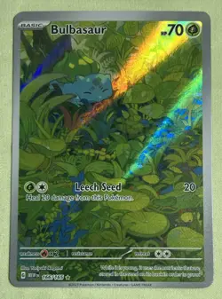 Pokemon Bulbasaur Illustration Rare Full Art Holo Scarlet & Violet 151 166/165 - Image 1