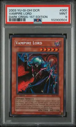 Yu-Gi-Oh! 2003 Vampire Lord DCR-000 1st Edition Secret Rare PSA 9 MINT - Image 2