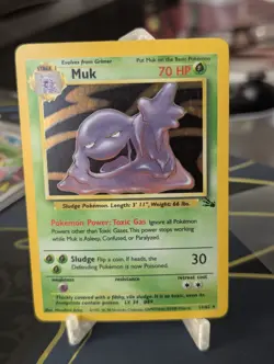 Pokemon TCG Muk Holo Rare Card 13/62 Fossil 1999 Unlimited - Image 1
