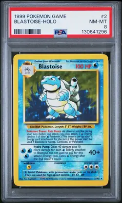 PSA 8 BLASTOISE 2/102 | Base Set Holo WOTC Graded Pokemon Card - Image 1