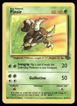 Pokemon Cards Pinsir 25/64 Jungle WOTC Rare NM - Image 1