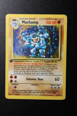 Pokemon Card - Machamp Base Set 1st Edition 8/102 Holo Unlimited Ungraded - Image 1