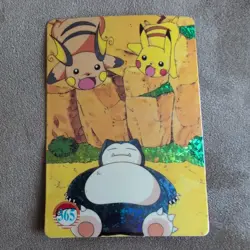Pikachu Snorlax Raichu Pokemon Pocket Monster Vending Prism Holo Sticker Vintage - Image 1