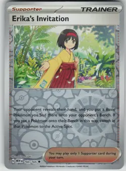 Pokemon Erika's Invitation Uncommon Reverse Holo SV: Scarlet & Violet 151 160 - Image 1