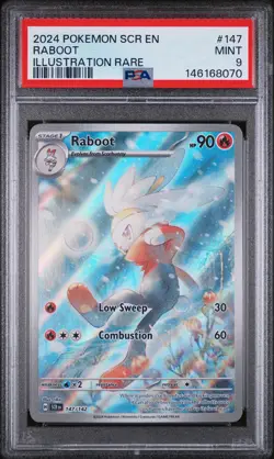 2024 POKEMON SCR EN-STELLAR CROWN ILLUSTRATION RARE #147 RABOOT PSA 9 - Image 1