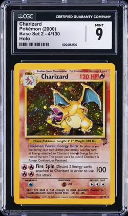 2000 POKEMON BASE SET 2 CHARIZARD CGC 9 - Image 1