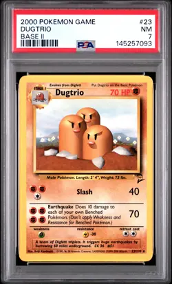2000 POKEMON BASE SET 2 #23 DUGTRIO PSA 7 - Image 1