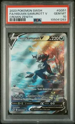 Hisuian Samurott V GG51/GG70 PSA 10 Pokemon Crown Zenith Ultra Rare - Image 1