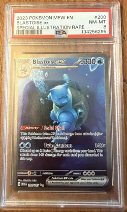 Blastoise ex 200/165 PSA 8 Special Illustration Pokemon 151 Scarlet & Violet TCG - Image 1