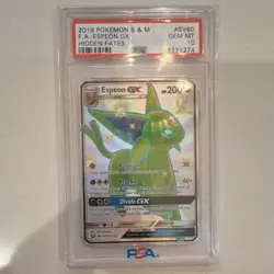 Pokemon Espeon GX SV60/SV94 Hidden Fates Shiny Vault Full Art Holo PSA 10 2019 - Image 1