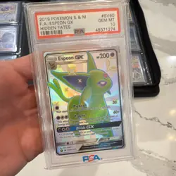 Pokemon Espeon GX SV60/SV94 Hidden Fates Shiny Vault Full Art Holo PSA 10 2019 - Image 3