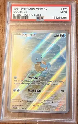 Pokemon 2023 Squirtle Illustration Rare Holo PSA 9 Sv151 170/165 English - Image 1