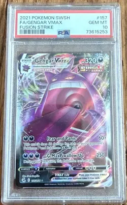 Pokemon TCG Gengar VMAX 157/264 Swsh08: Fusion Strike Psa 10 - Image 1