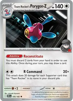 1x (NM) Team Rocket's Porygon-Z - 155/182 - Uncommon SV Destined Rivals Pokemon - Image 1
