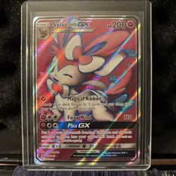 2017 Pokemon - Sylveon GX Full Art Holo Ultra Rare 140/145 SM Guardians Rising - Image 1