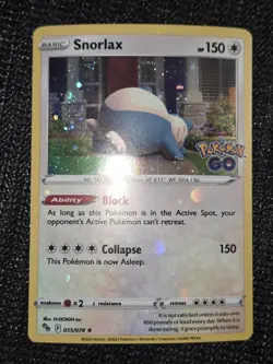 Pokemon TCG Snorlax (Cosmos Holo) Promo 055/078 Pokemon Go - Swirl & Holobleed - Image 1