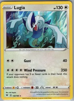 Lugia 132/185 Holo SWSH04: Vivid Voltage - Pokemon Card - NM - Image 1
