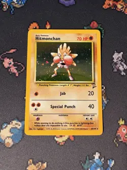 Pokemon Cards Hitmonchan 8/130 Holo Rare Base Set 2 - (NM) - Image 1