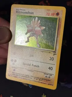 Pokemon Cards Hitmonchan 8/130 Holo Rare Base Set 2 - (NM) - Image 3