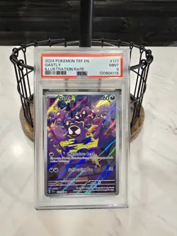 2024 POKEMON TEF EN-TEMPORAL FORCES ILLUSTRATION RARE #177 GASTLY PSA 9 - Image 1